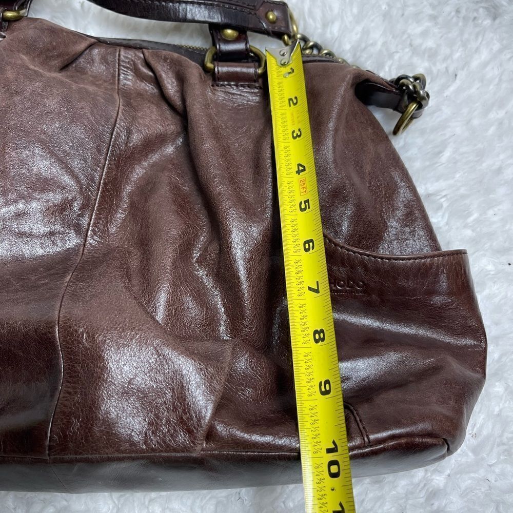 HOBO International Leather distress Brown shoulder bag antique tone hardwares - Picture 10 of 11